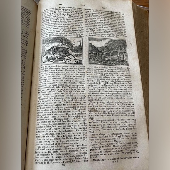 Antiquarian Book NEW UNIVERSAL GAZETTEER c1844 w/200 Engravings LOADED W/HISTORY - Picture 5 of 10